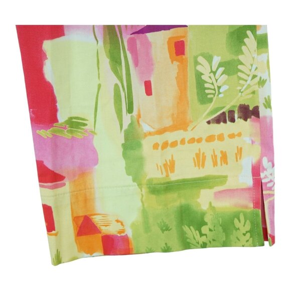 CATHERINE STEWART ~ Cropped Capri Pants ~ Sz 12‎ ~ Colorful Flowers Made in USA - Picture 4 of 5